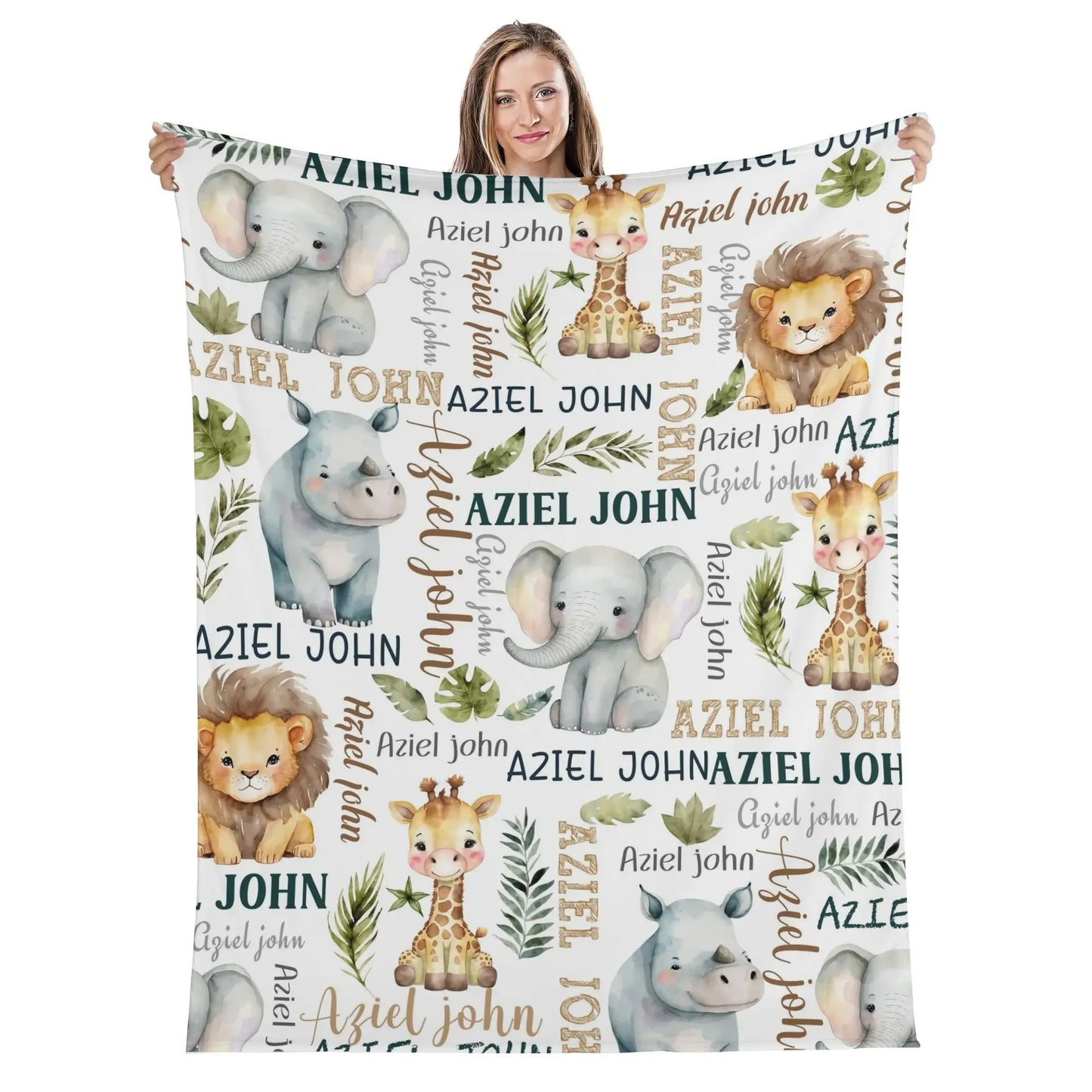 Personalized Forest Animal Blanket – Gift for Baby