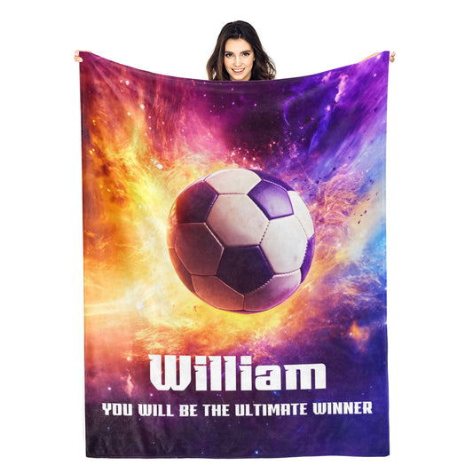 Personalised Colorful Ball Boy Name Blanket - Gift for Kids