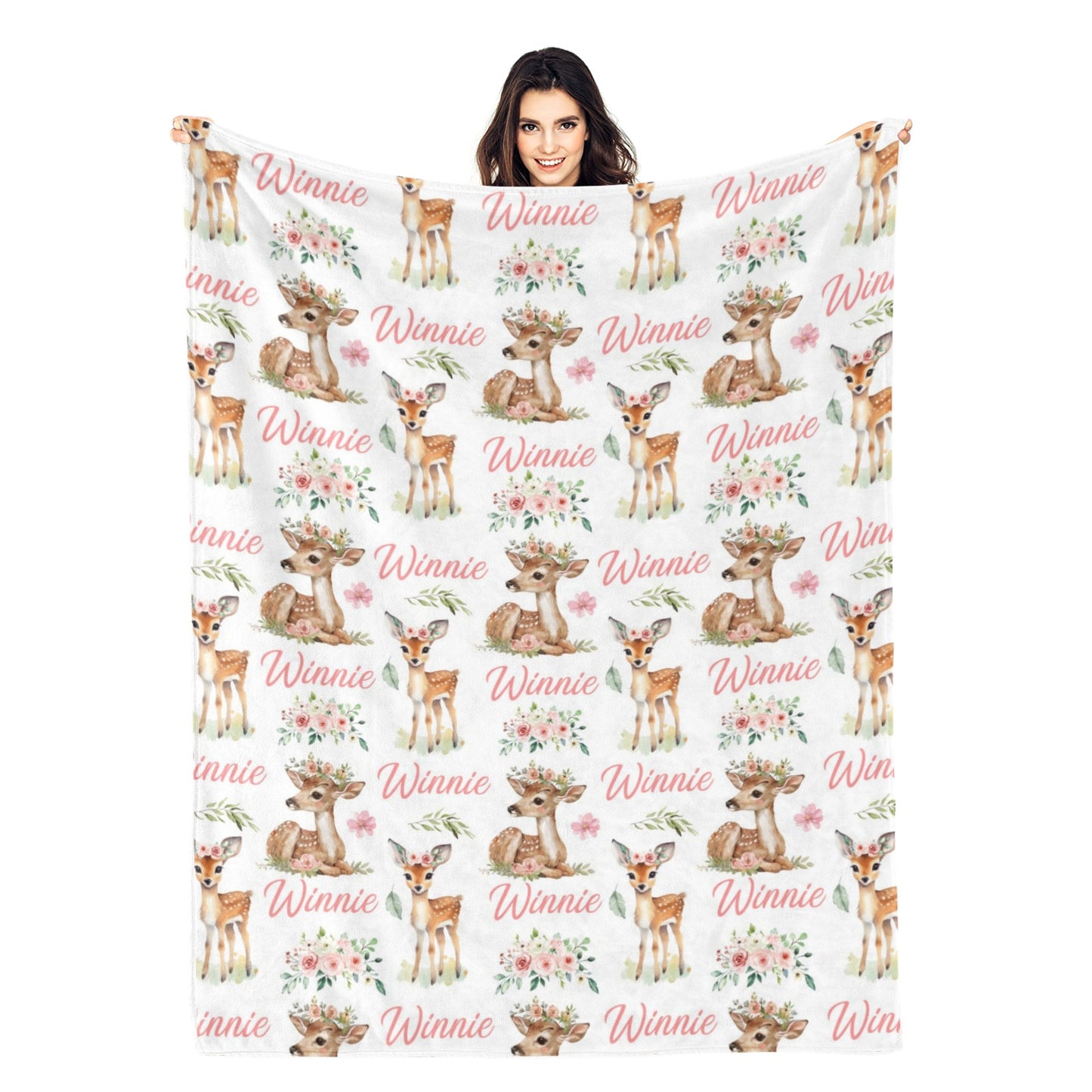 Personalized Woodland Animal Friends Name Blankets - Gift for Kids