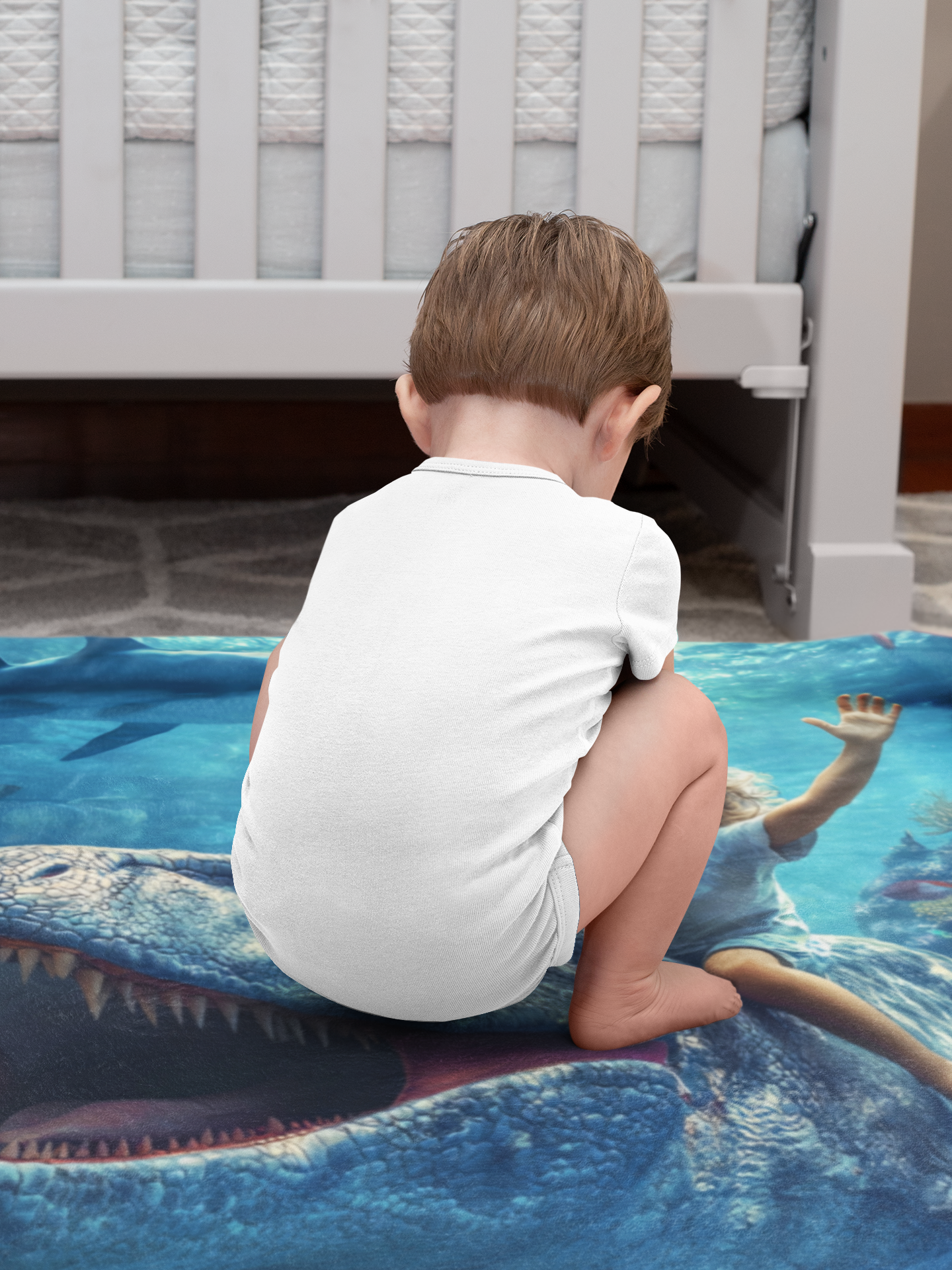 Personalized Mosasaur Photo And Name Blanket - Gift for Kids