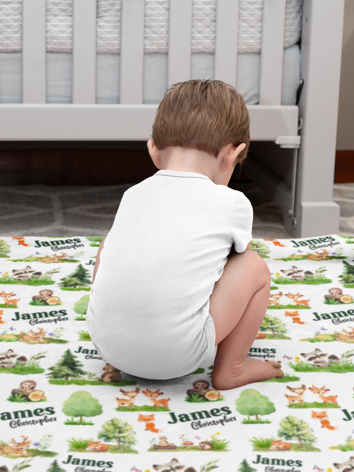 Personalized Custom Forest Animals Name Blankets - Gift for Kids