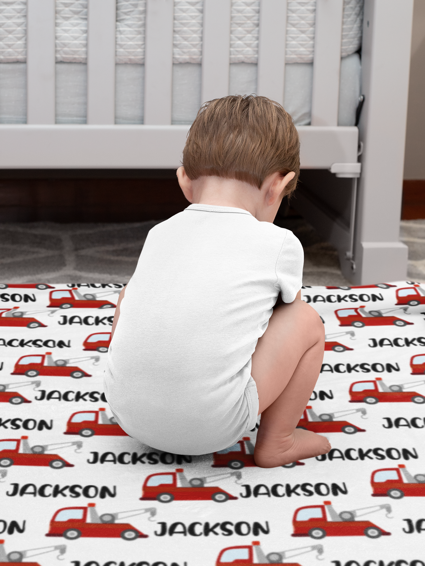 Personalized Tow Truck Name Blankets - Gift for Kids