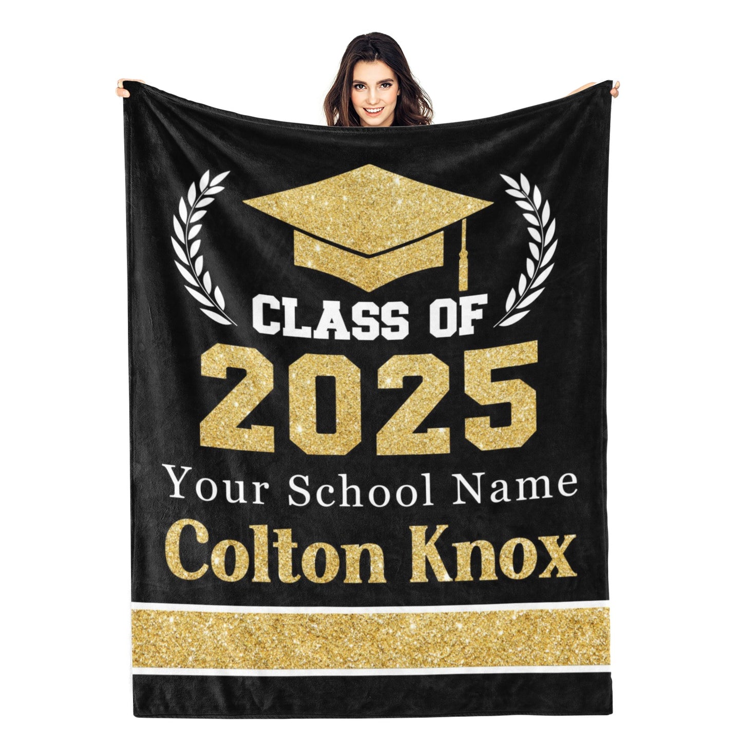 Personalized Custom Class of 2025 Graduations Name Blankets - Graduation Gifts