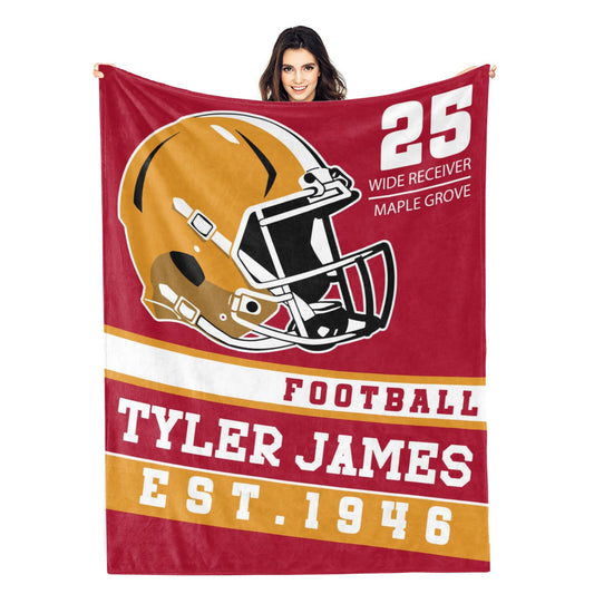 Personalized Custom Football Field Name Blankets - Gift for Family