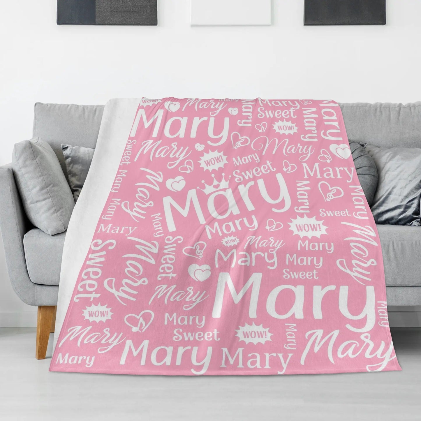 Personalized Girl's Name Blanket - Gift for Family