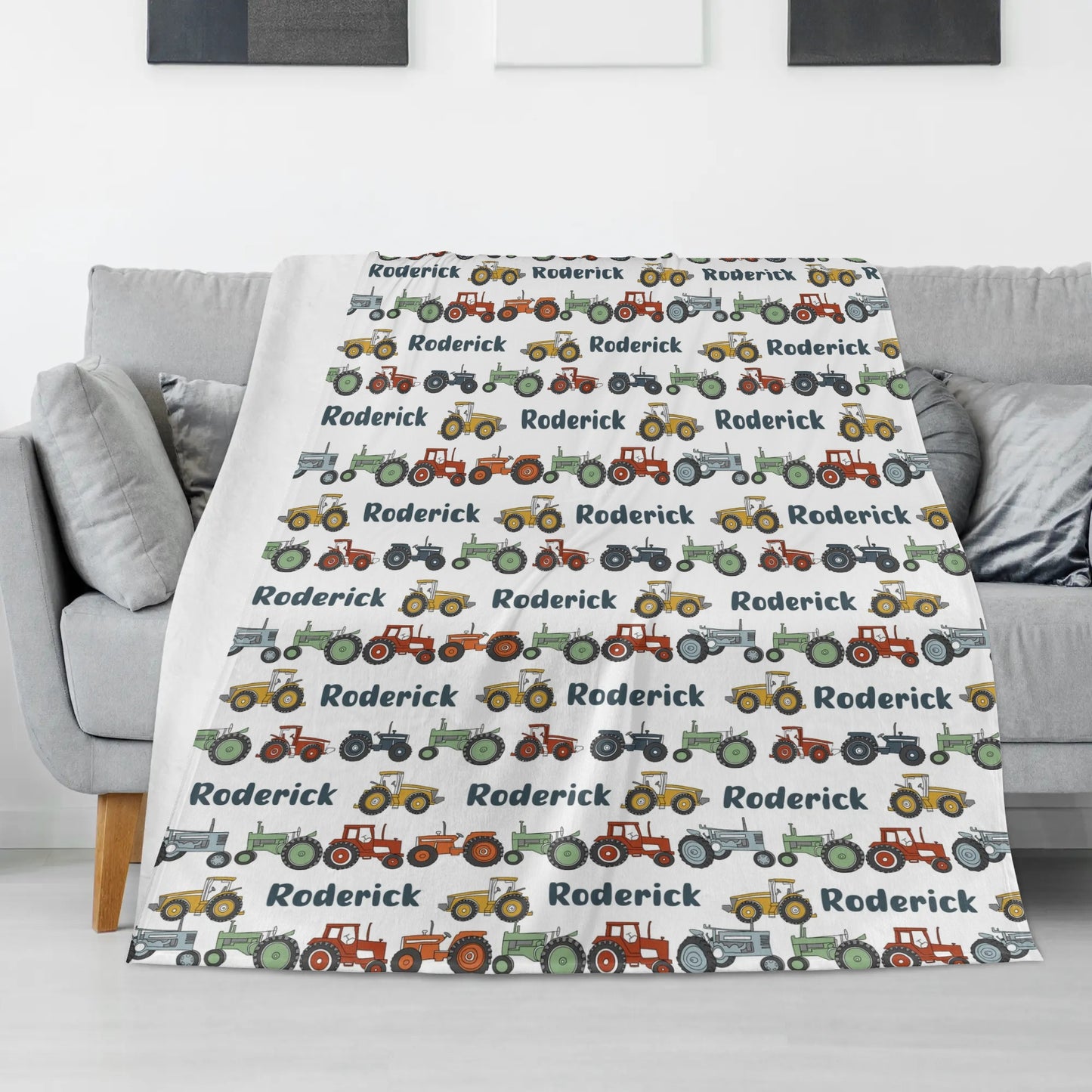 Personalized Vintage Car Name Blanket - Gift for Kids