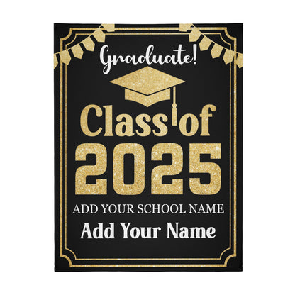 Personalized Class of 2025 Graduation Custom Name Blanket - Graduation Gifts