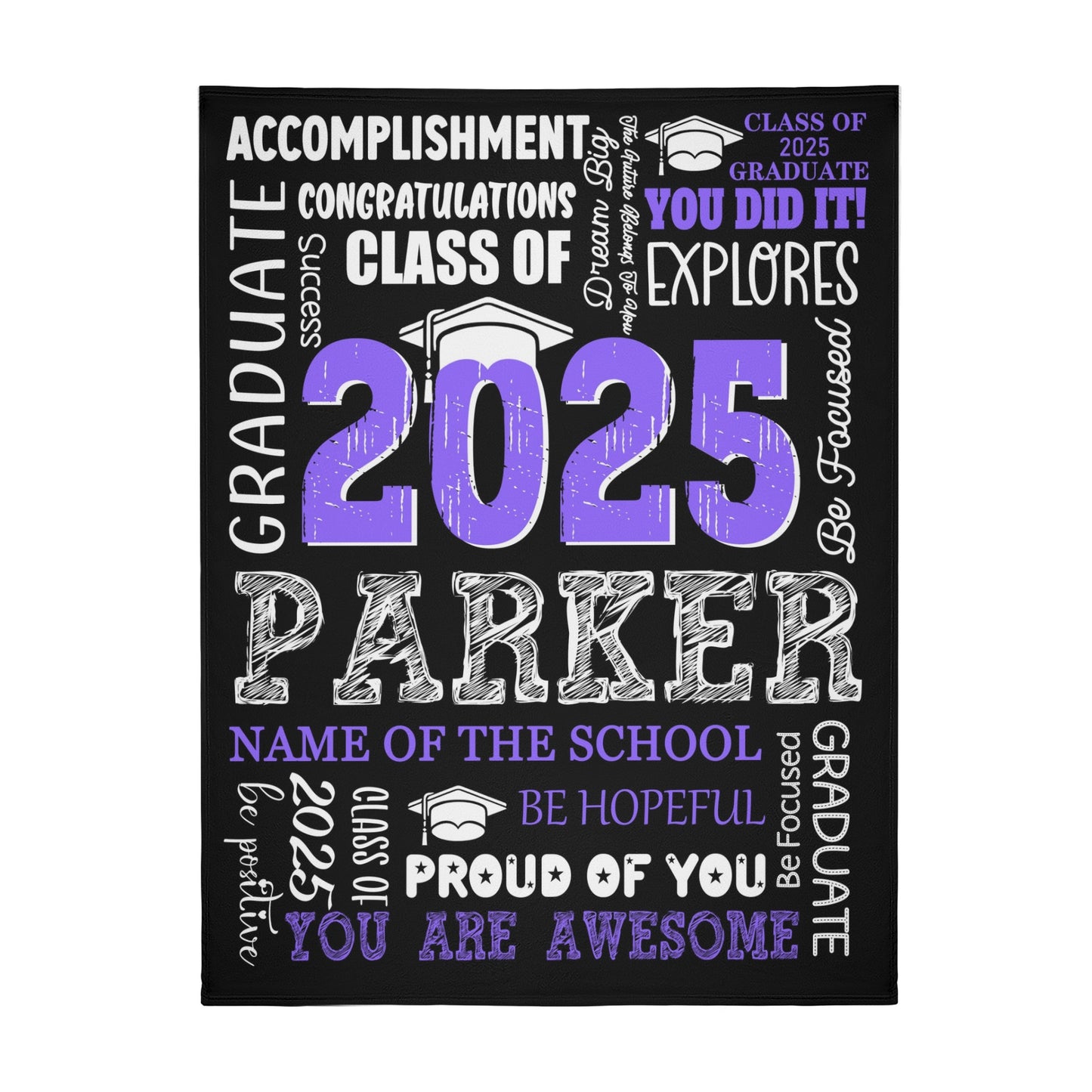 Personalized Class of 2025 Name Classic Graduation Blankets - Graduation Gifts