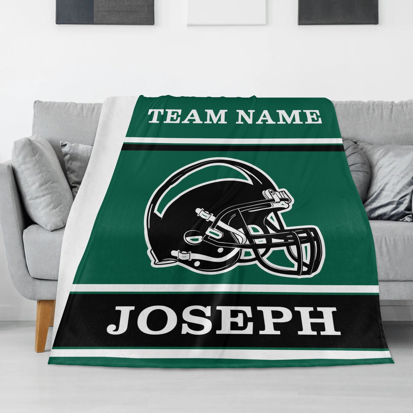 Personalised Football Team Style Name Blankets - Gift for Family