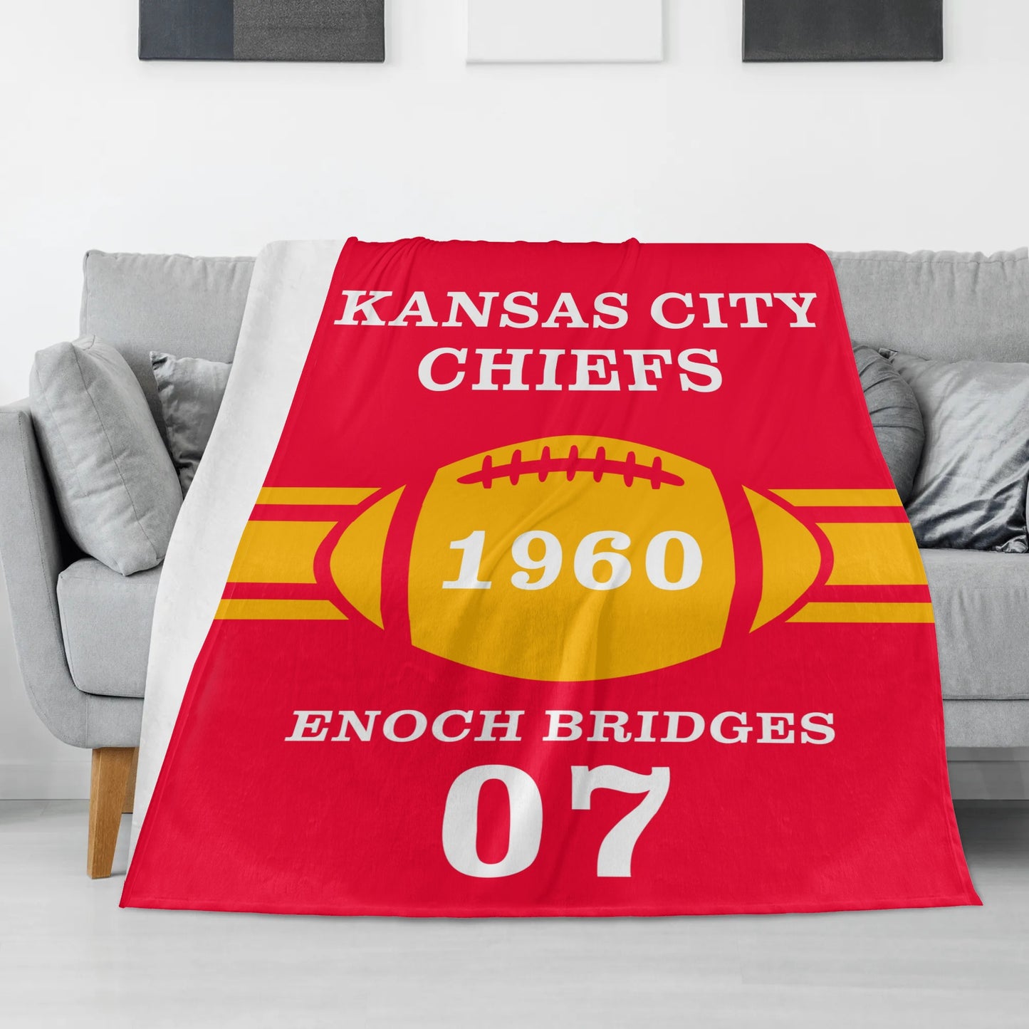 Personalized Football Themed Names Blanket - Gift for Family