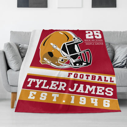 Personalized Custom Football Field Name Blankets - Gift for Family