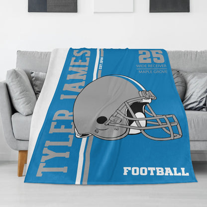 Personalized Custom Football Style Name Blankets - Gift for Kids