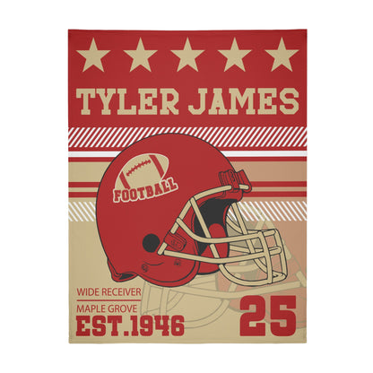 Personalized Football Themed Name Blankets - Gift for Family