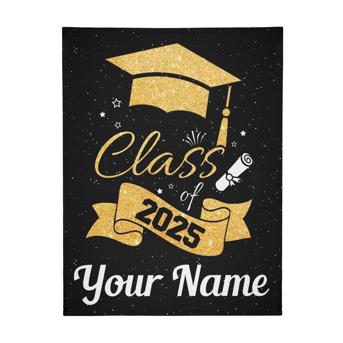 Personalized Graduation Stars Class of 2025 Name Blanket - Graduation Gift