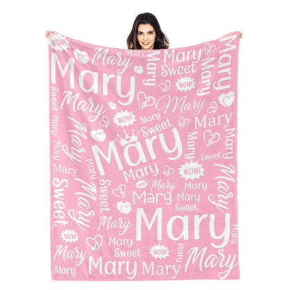 Personalized Girl's Name Blanket - Gift for Family