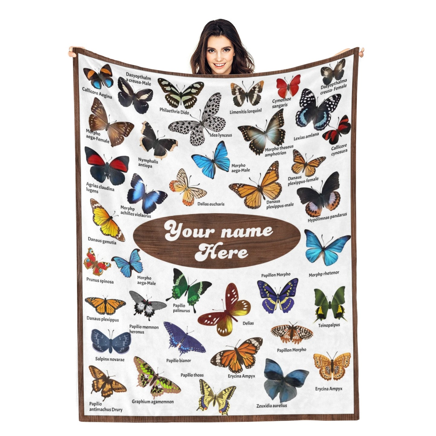 Personalized Butterfly Encyclopedia Name Blanket - Gift for Kids