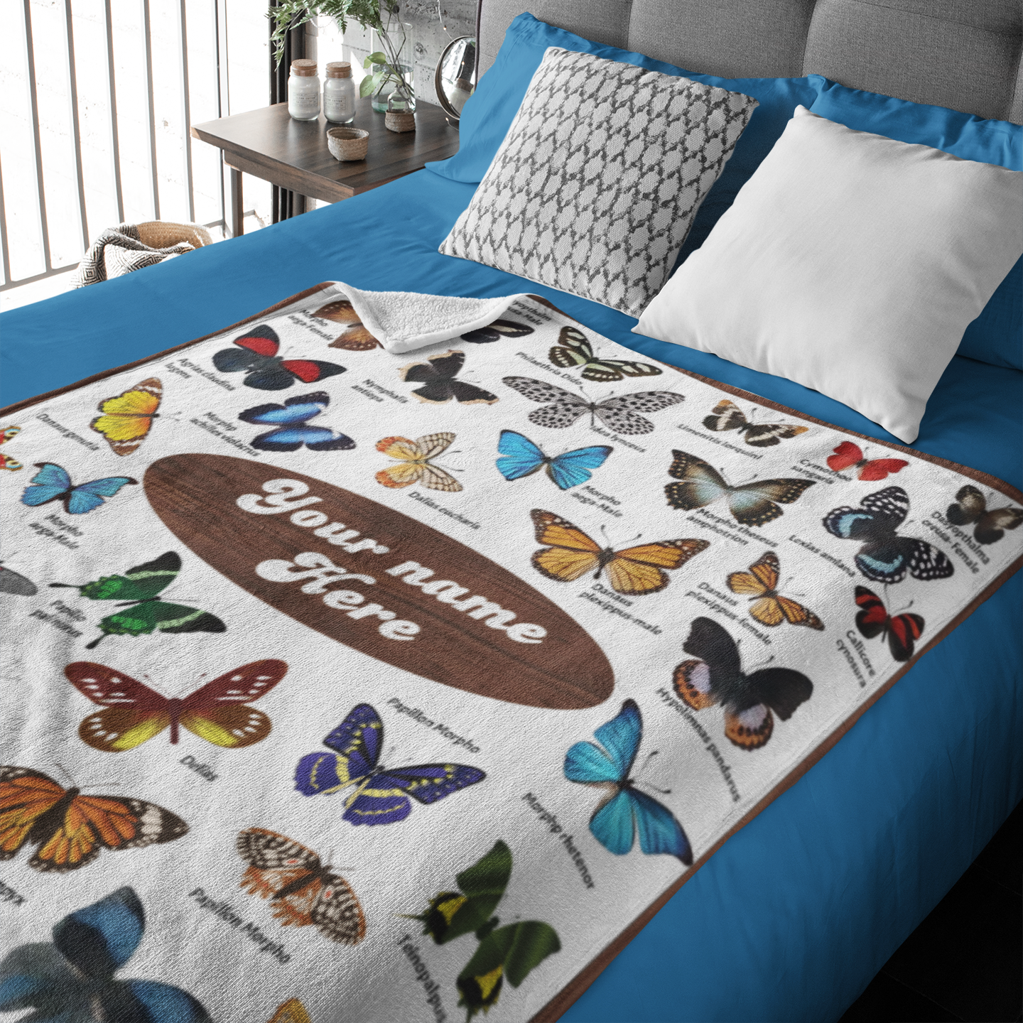 Personalized Butterfly Encyclopedia Name Blanket - Gift for Kids