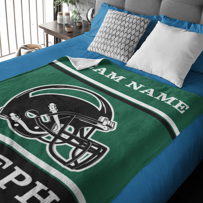 Personalised Football Team Style Name Blankets - Gift for Family