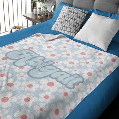 Personalized Colorful Flowers Name Blankets - Gift for Kids