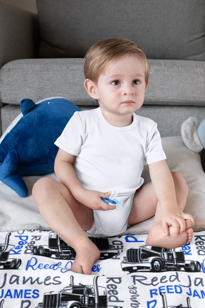 Personalized Steam Train Vintage Name Blanket - Gift for Kids